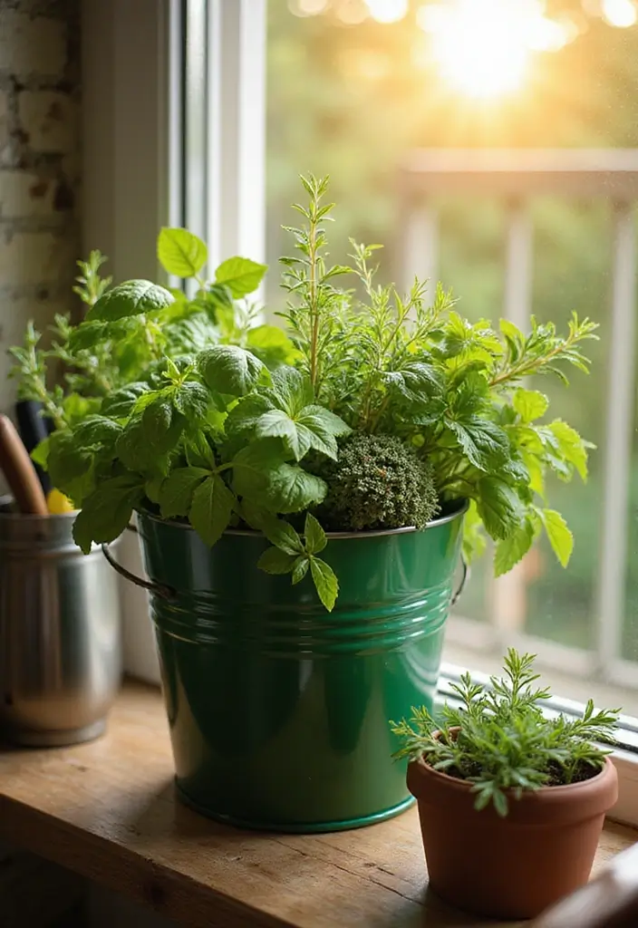 25 Bucket Gardening 5 Gallon Tips for Easy Planting - 13. Easy Herb Buckets