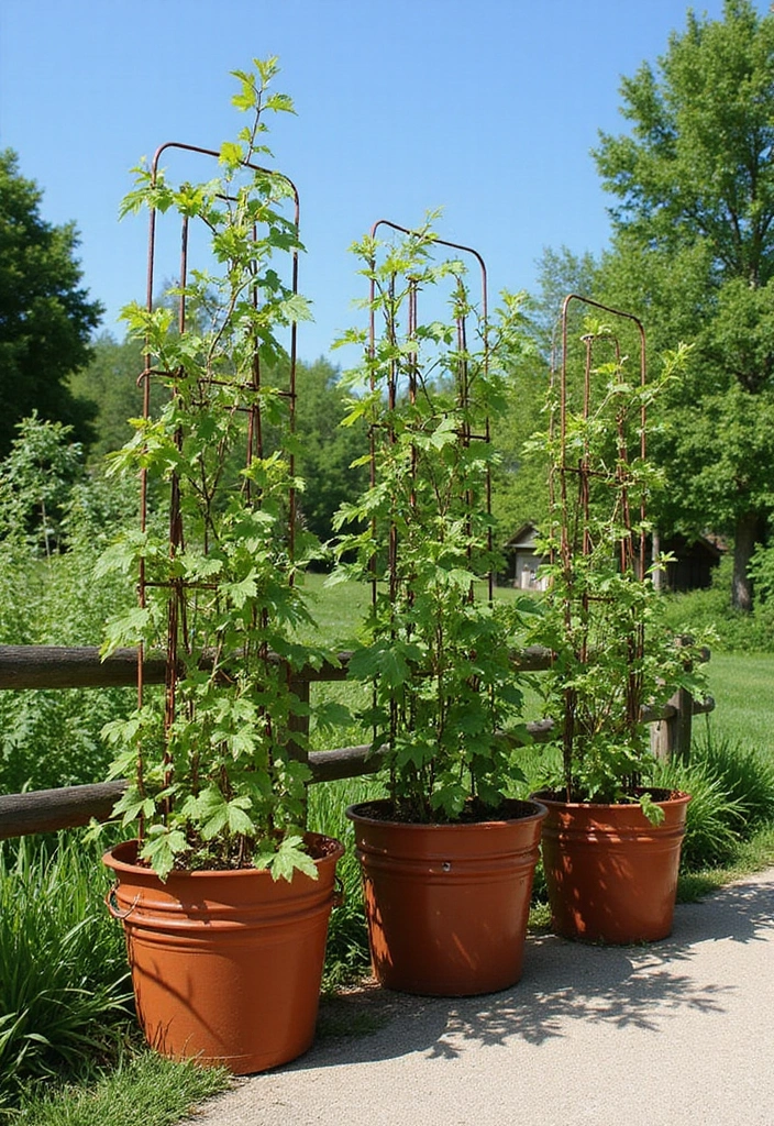 25 Bucket Gardening 5 Gallon Tips for Easy Planting - 21. Using Trellises for Vertical Growth