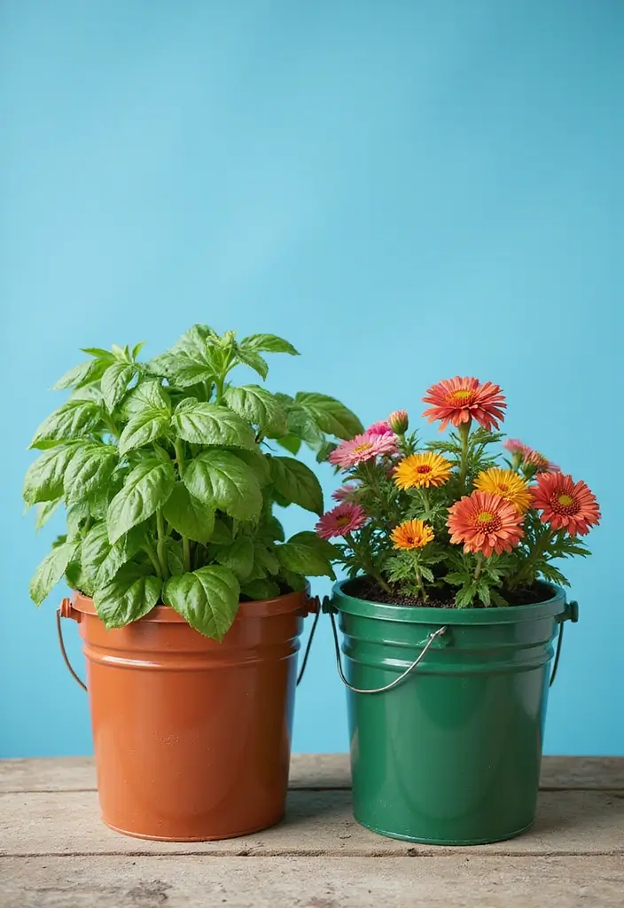25 Bucket Gardening 5 Gallon Tips for Easy Planting - 5. Pairing Plants Wisely