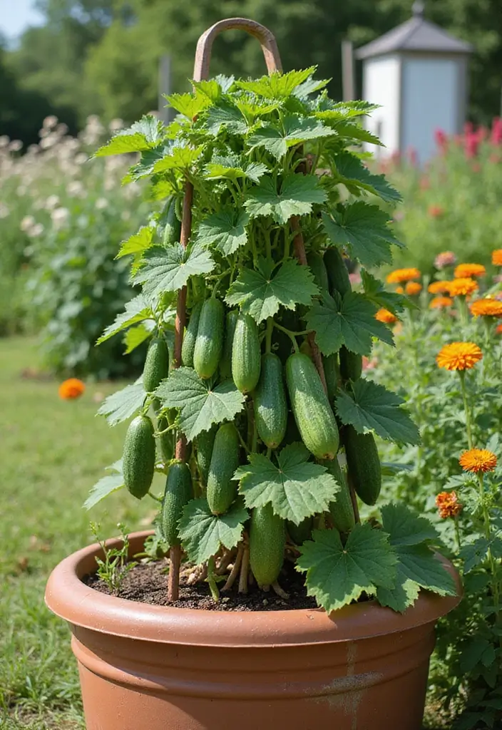 25 Container Gardening Vegetables: Grow Fresh Food Anywhere - 10. Cucumbers