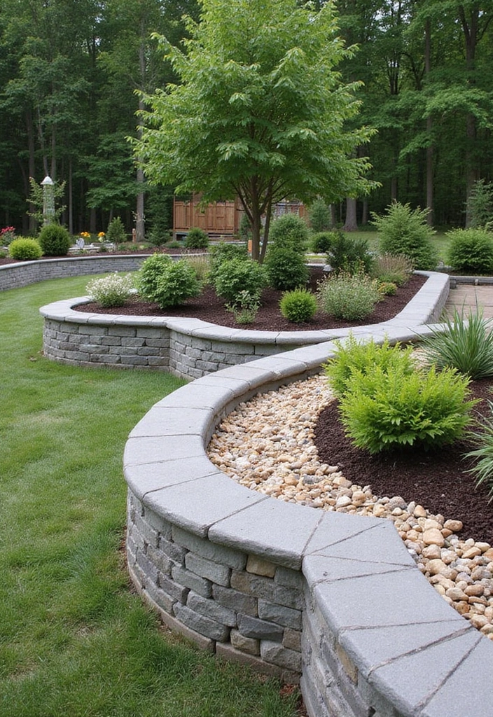 25 Creative Garden Edging Ideas to Define Your Space - 19. Edgy Gabion Walls