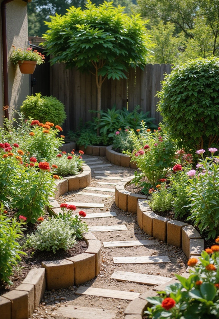 25 Creative Garden Edging Ideas to Define Your Space - 3. Whimsical Wooden Planks