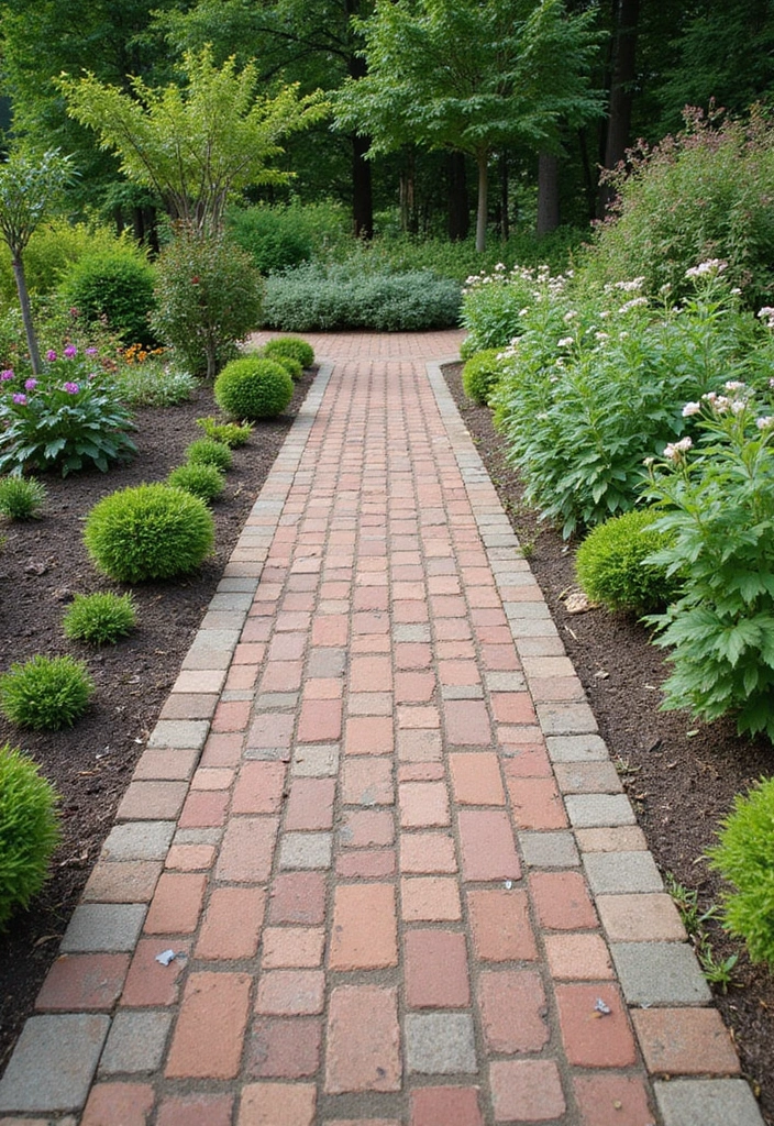 25 Creative Garden Edging Ideas to Define Your Space - 4. Colorful Brick Paths