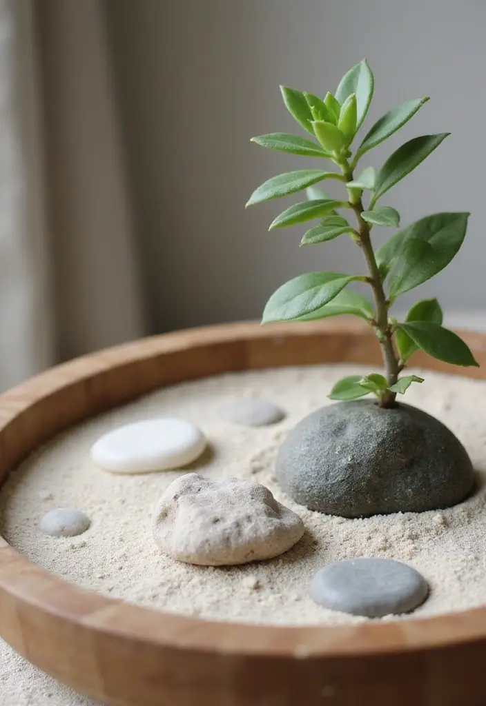 25 Miniature Zen Garden Ideas to Bring Calm Indoors - 1. Classic Sand and Stone Setup