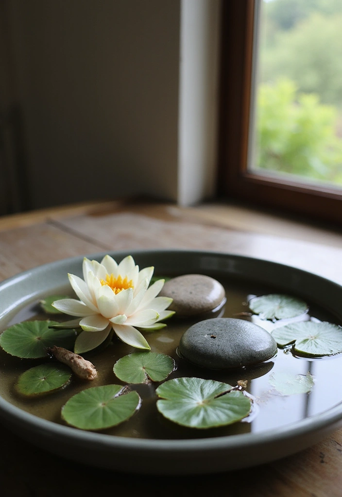25 Miniature Zen Garden Ideas to Bring Calm Indoors - 16. Floating Zen Garden