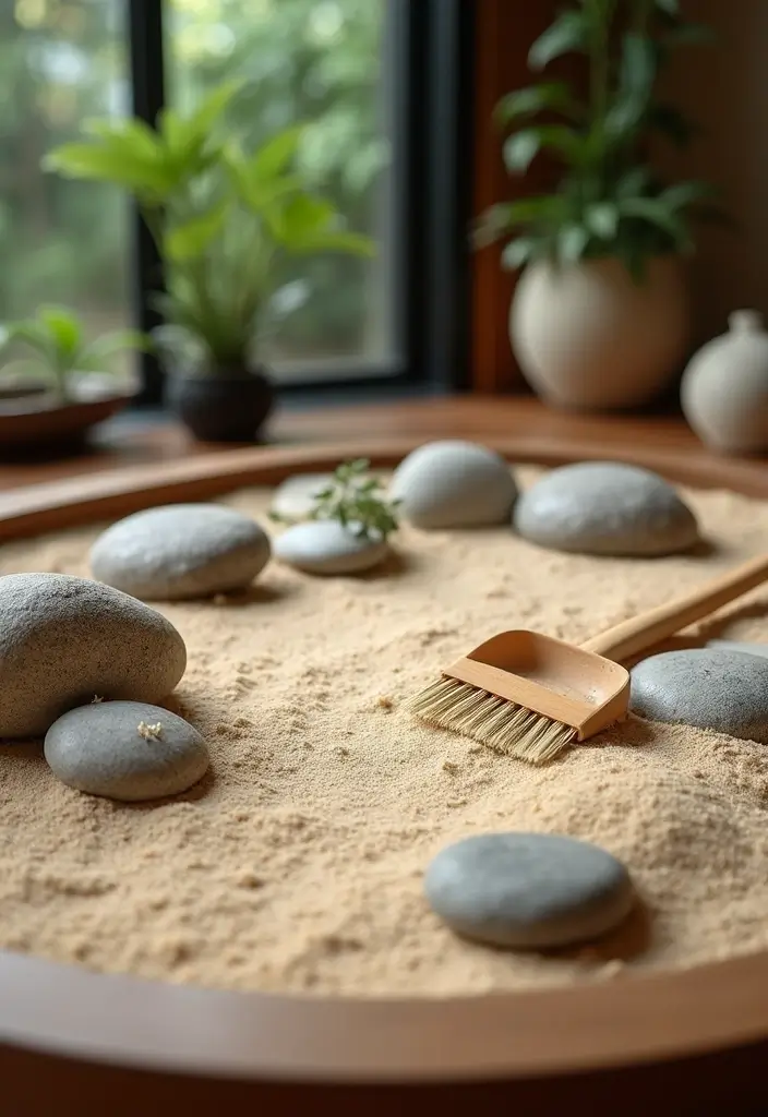 25 Miniature Zen Garden Ideas to Bring Calm Indoors - 18. Interactive Zen Garden for Mindfulness