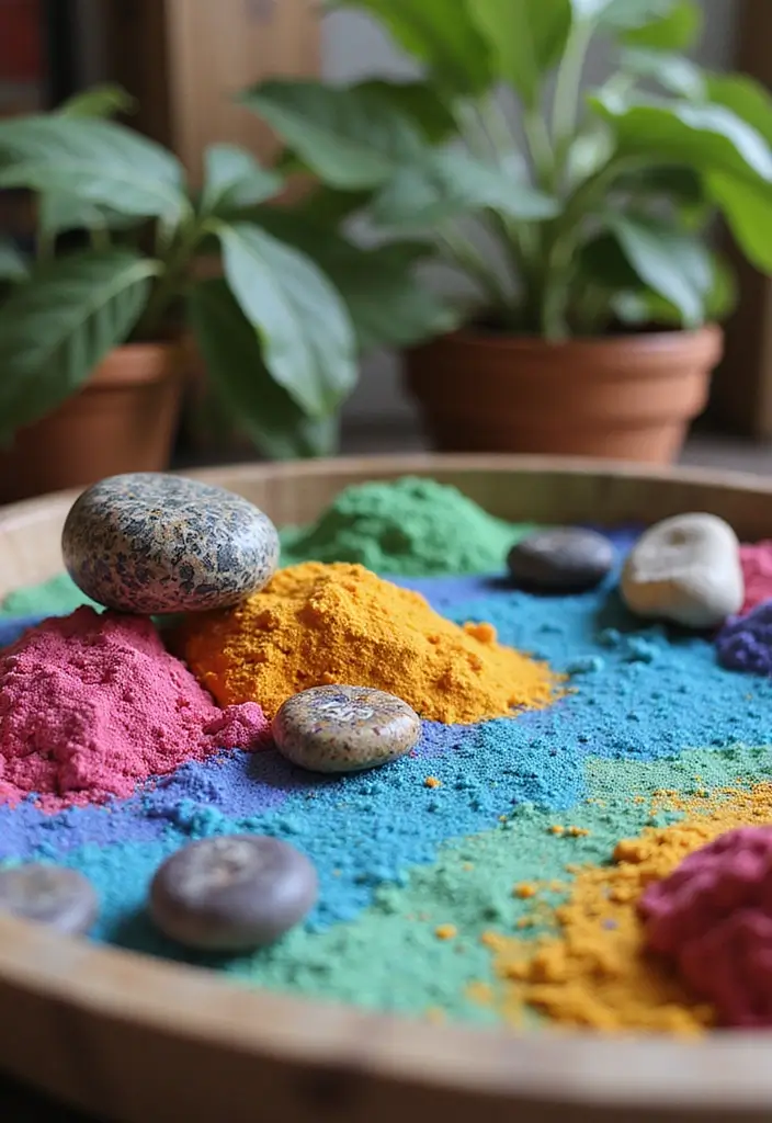 25 Miniature Zen Garden Ideas to Bring Calm Indoors - 20. Zen Garden with Art Supplies