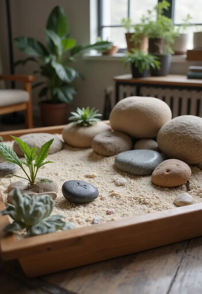 25 Miniature Zen Garden Ideas to Bring Calm Indoors - 22. Zen Garden with Personal Mementos