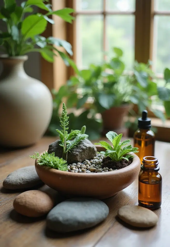 25 Miniature Zen Garden Ideas to Bring Calm Indoors - 23. Zen Garden with Aromatherapy