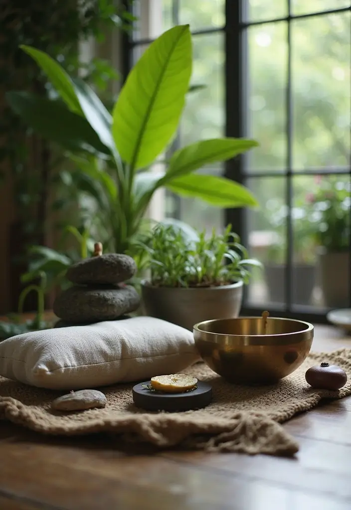 25 Miniature Zen Garden Ideas to Bring Calm Indoors - 24. Zen Garden with Meditation Tools
