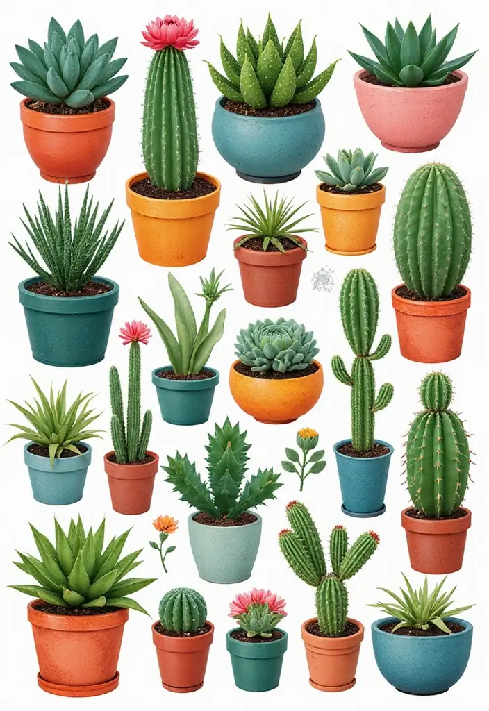 25 Small Garden Design Ideas to Maximize Every Inch - 6. Succulent and Cacti Gardens: Low Maintenance Charm