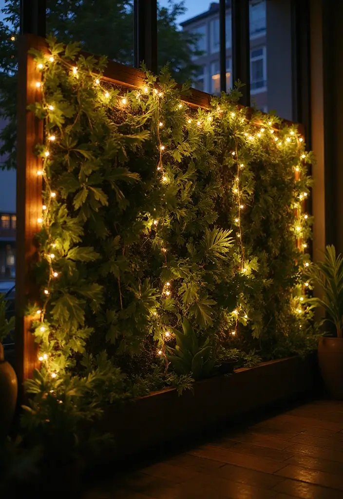 25 Stunning Garden Lighting Ideas for Evening Ambiance - 3. String Lights on Vertical Structures