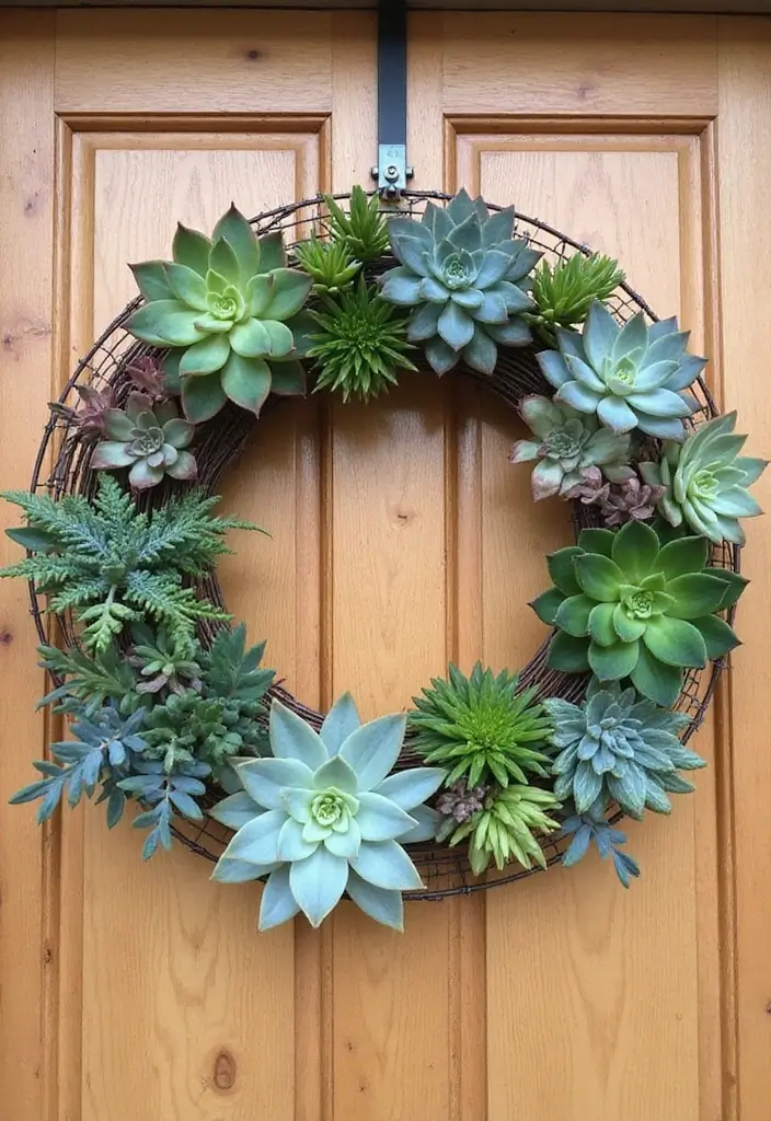 25 Stunning Succulent Garden Design Tips for Easy Care - 12. Create a Succulent Wreath