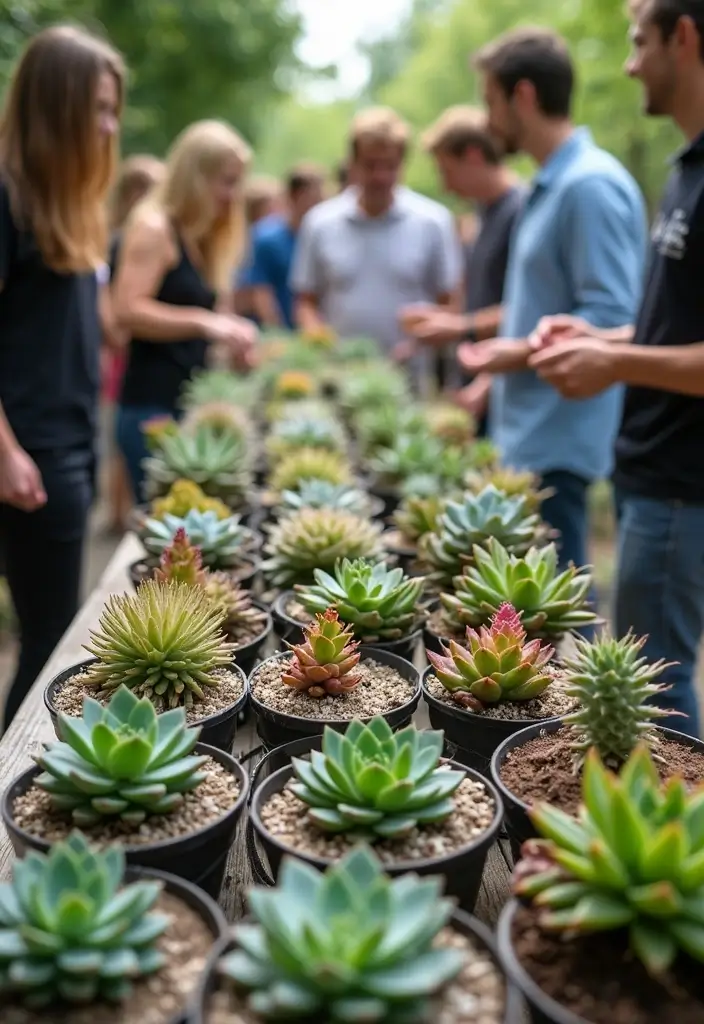 25 Stunning Succulent Garden Design Tips for Easy Care - 14. Host a Succulent Swap