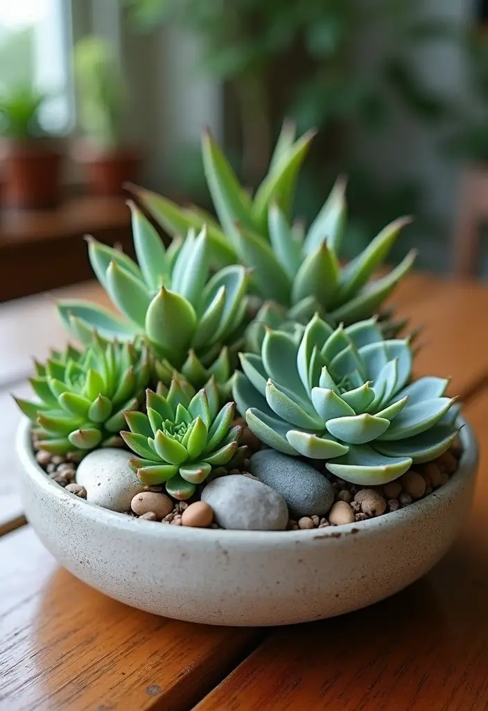 25 Stunning Succulent Garden Design Tips for Easy Care - 16. Opt for a Succulent Centerpiece on Your Table