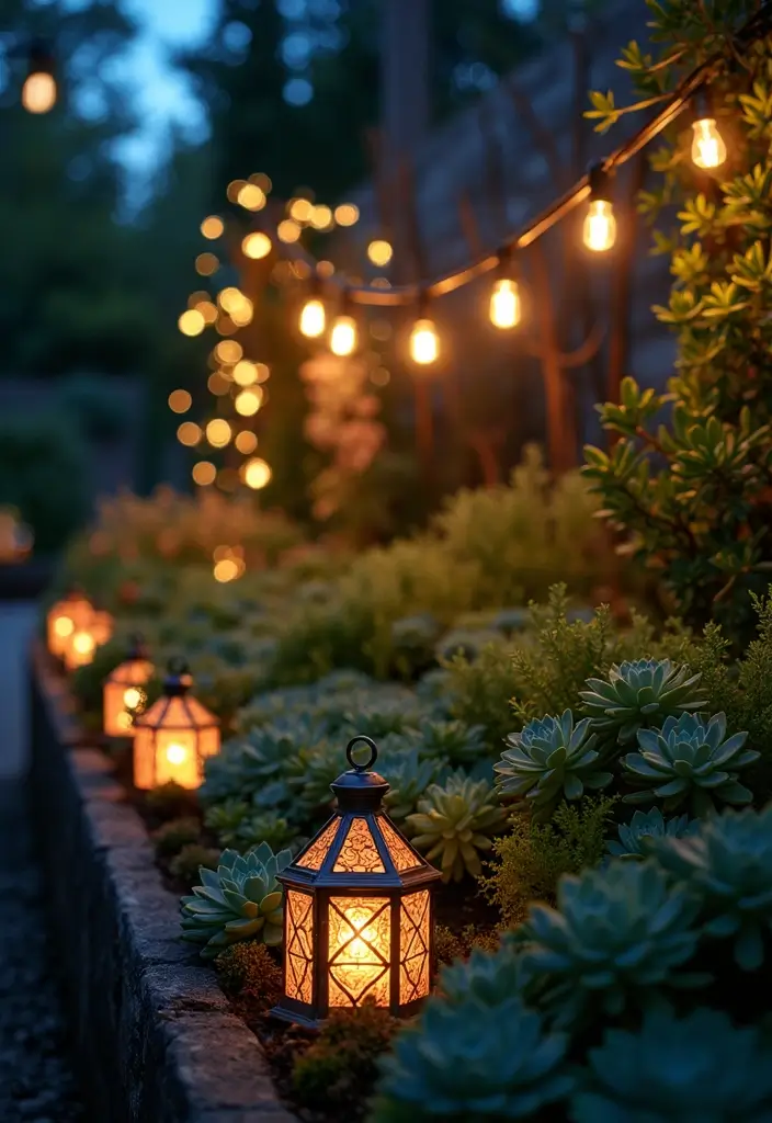 25 Stunning Succulent Garden Design Tips for Easy Care - 18. Introduce Lighting to Your Garden