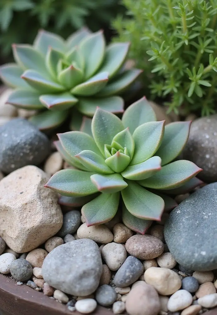 25 Stunning Succulent Garden Design Tips for Easy Care - 8. Add Decorative Rocks and Pebbles
