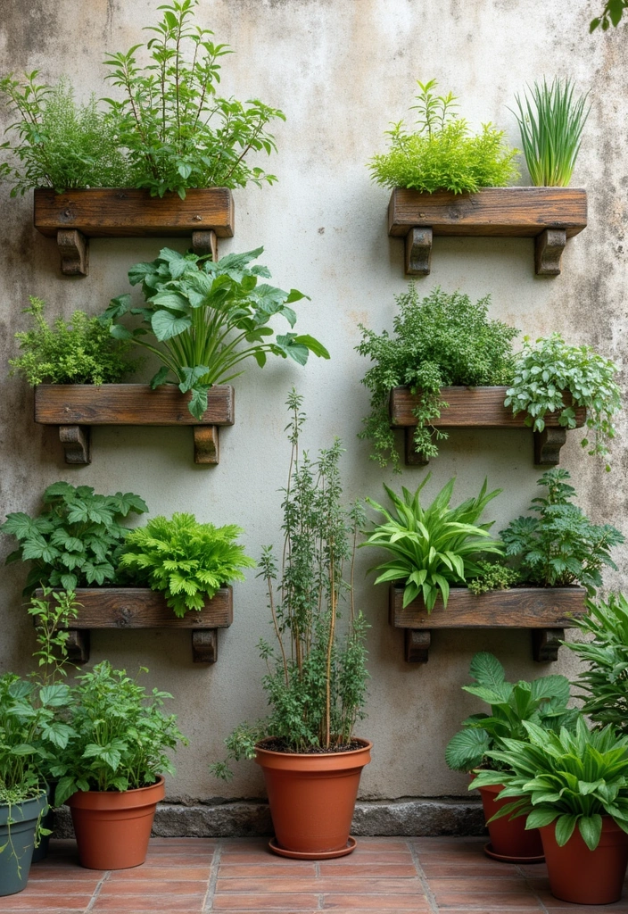 25 Terrace Garden Design Inspirations for Stylish Sunlit Spaces - 12. Herb Wall Art