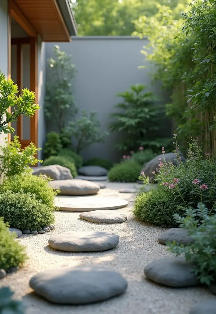 25 Terrace Garden Design Inspirations for Stylish Sunlit Spaces - 16. Zen Herb Garden
