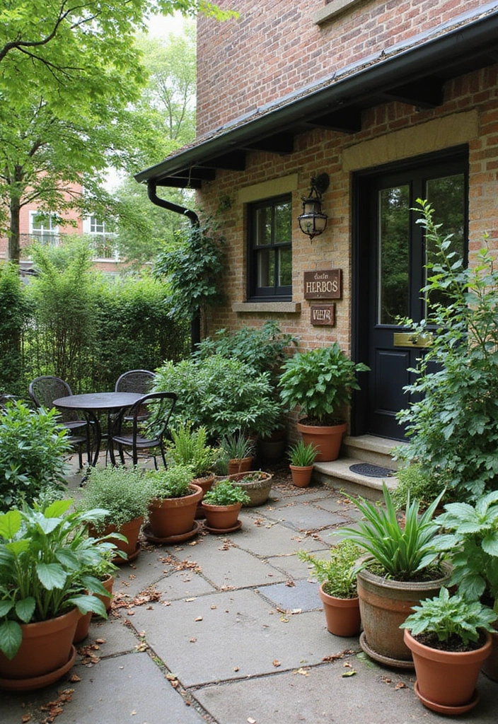 25 Terrace Garden Design Inspirations for Stylish Sunlit Spaces - 25. Herb-Themed Decor