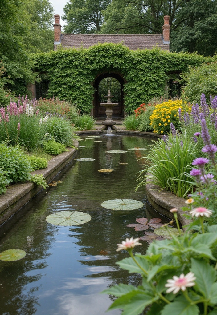 26 Charming English Cottage Garden Ideas for Timeless Beauty - 26. Reflective Water Features