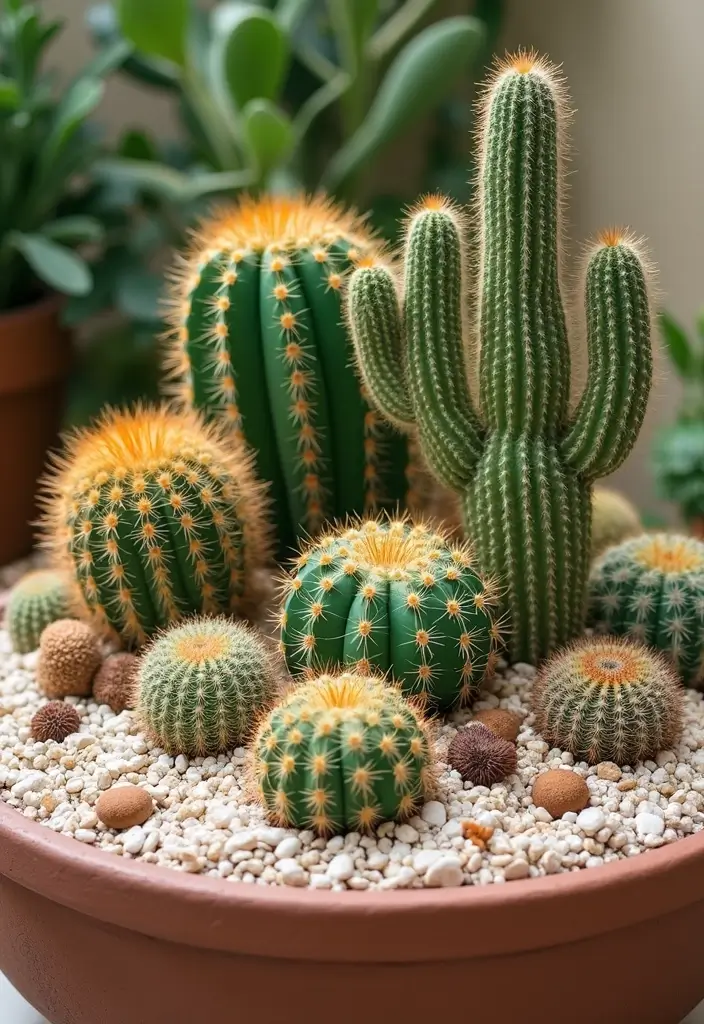 26 Creative Cactus Garden Design Ideas for a Low-Maintenance Oasis - 10. Desert Vibes with Succulent Companions
