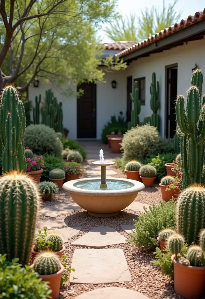 26 Creative Cactus Garden Design Ideas for a Low-Maintenance Oasis - 18. Cacti with Garden Features