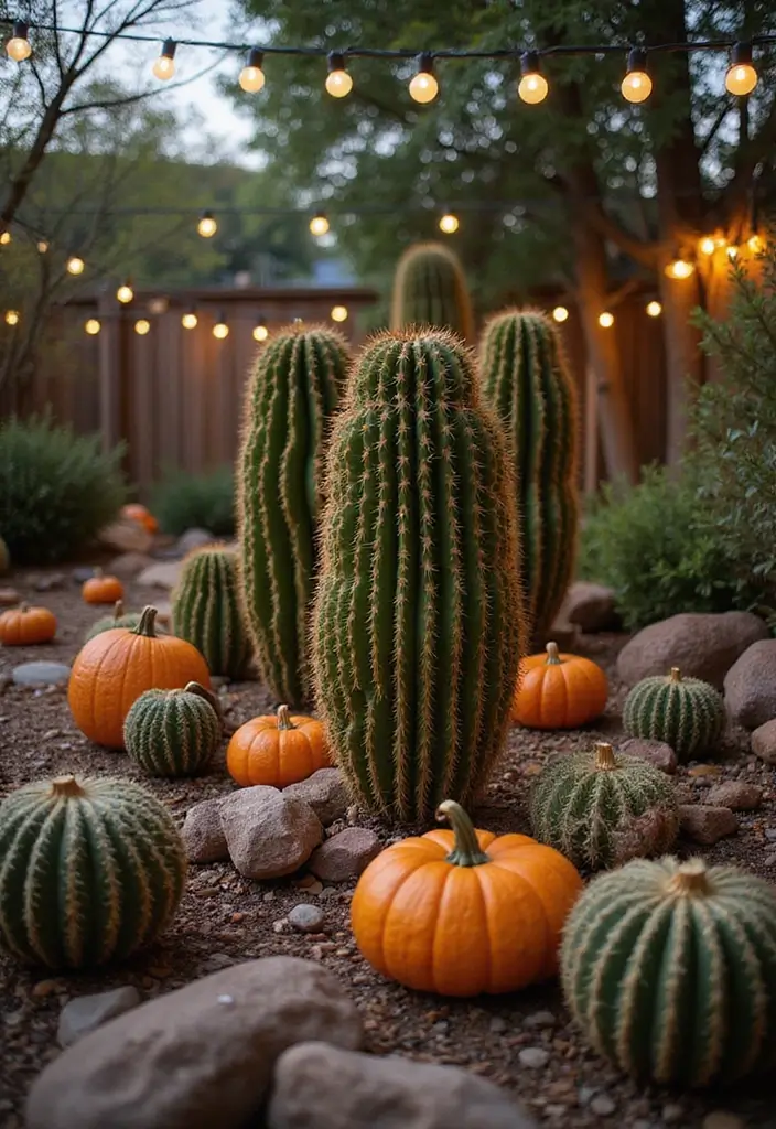 26 Creative Cactus Garden Design Ideas for a Low-Maintenance Oasis - 20. Seasonal Cactus Touches