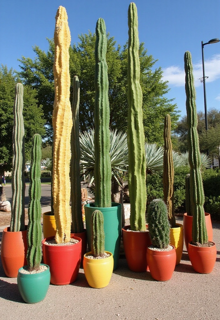 26 Creative Cactus Garden Design Ideas for a Low-Maintenance Oasis - 21. Fully Potted Cacti