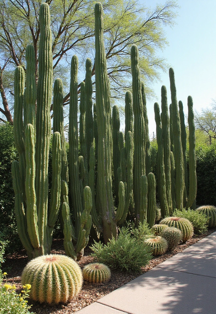 26 Creative Cactus Garden Design Ideas for a Low-Maintenance Oasis - 22. Cacti as Privacy Screens