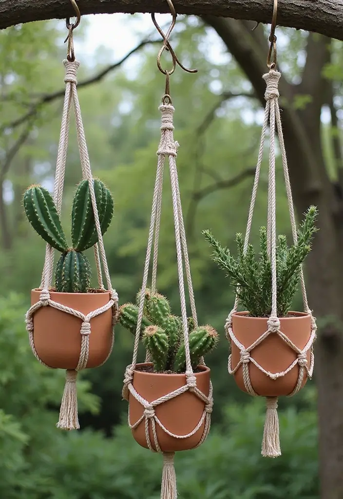 26 Creative Cactus Garden Design Ideas for a Low-Maintenance Oasis - 8. Hanging Cactus Garden
