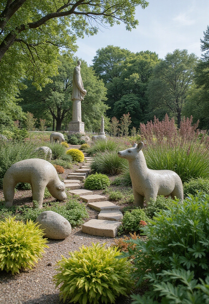 26 Creative Garden Design Plans for Every Home - 20. Artistic Garden Sculpture