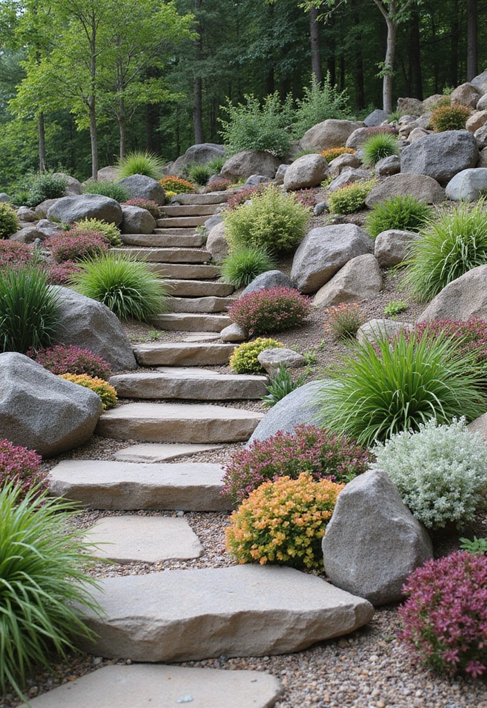 26 Creative Rock Garden Ideas for Every Yard - 13. Create Levels with Terracing