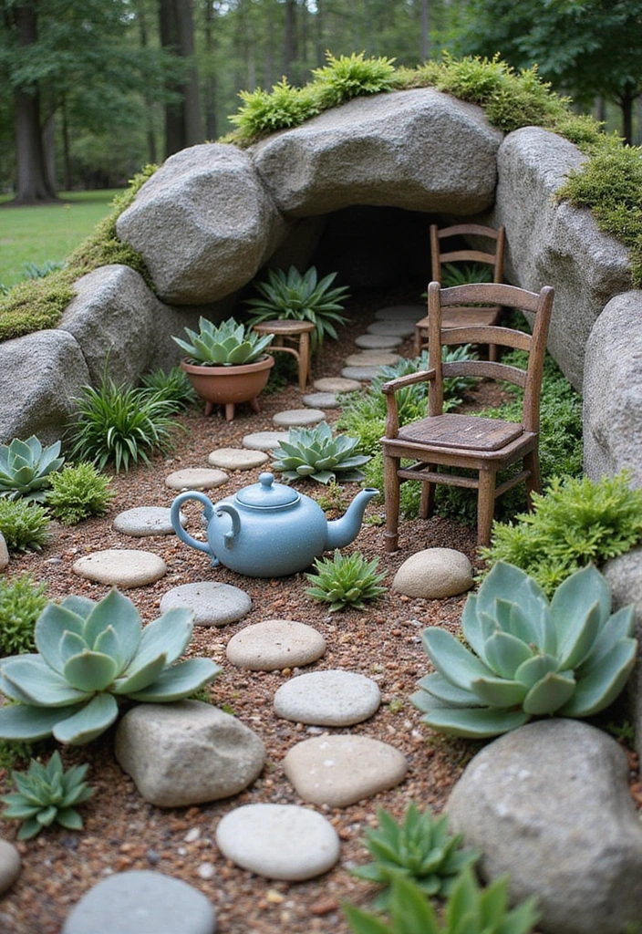 26 Creative Rock Garden Ideas for Every Yard - 24. Vintage Finds