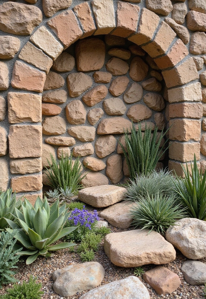 26 Creative Rock Garden Ideas for Every Yard - 9. Rustic Stone Walls