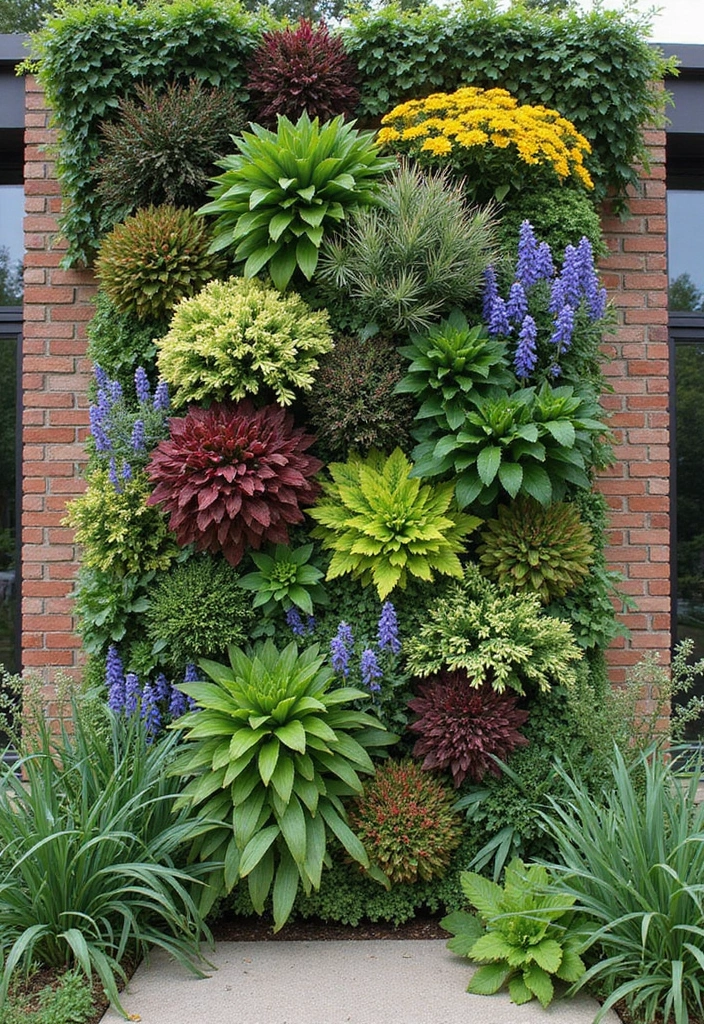 26 Front Garden Ideas to Boost Your Home’s Curb Appeal - 14. Vertical Garden Wall Art