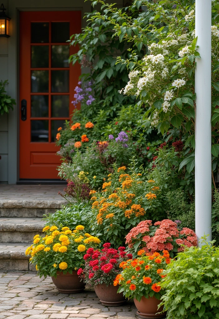 26 Front Garden Ideas to Boost Your Home’s Curb Appeal - 23. Vertical Seasonal Displays