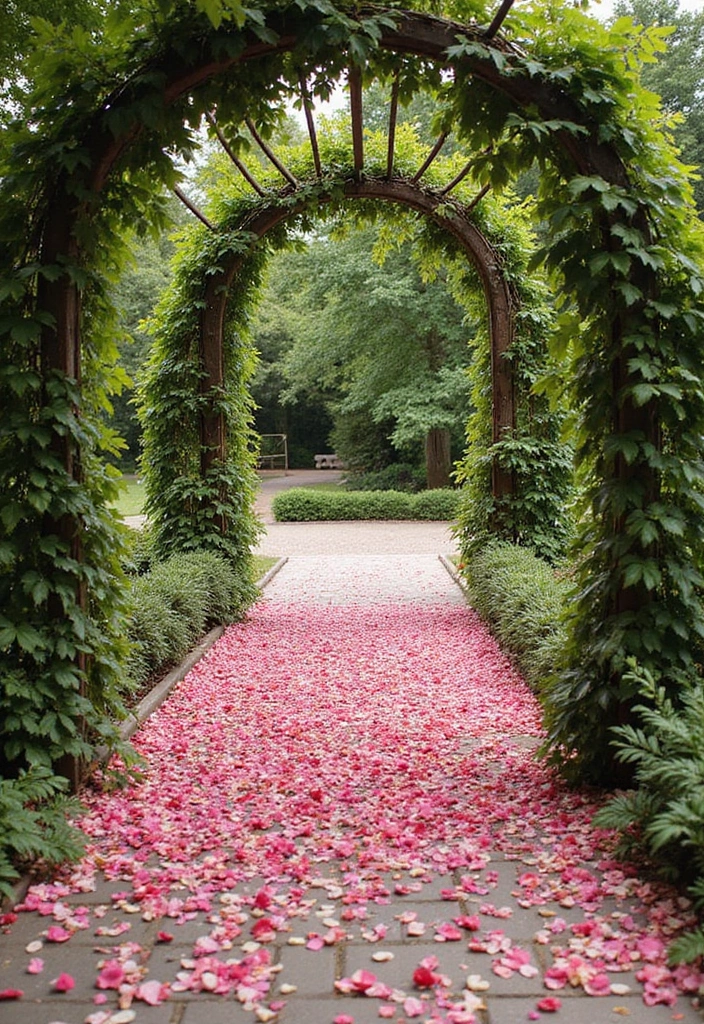 26 Garden Party Aesthetic Inspirations for a Picture-Perfect Celebration - 15. Fresh Flower Petal Path