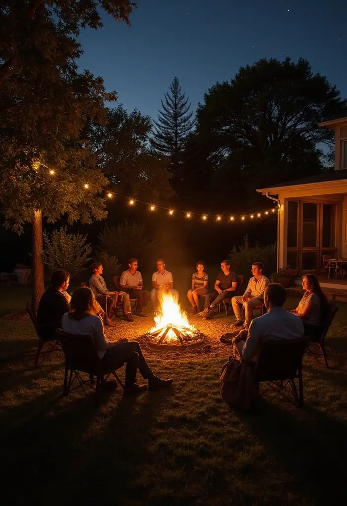 26 Garden Party Aesthetic Inspirations for a Picture-Perfect Celebration - 19. Fire Pit Gathering