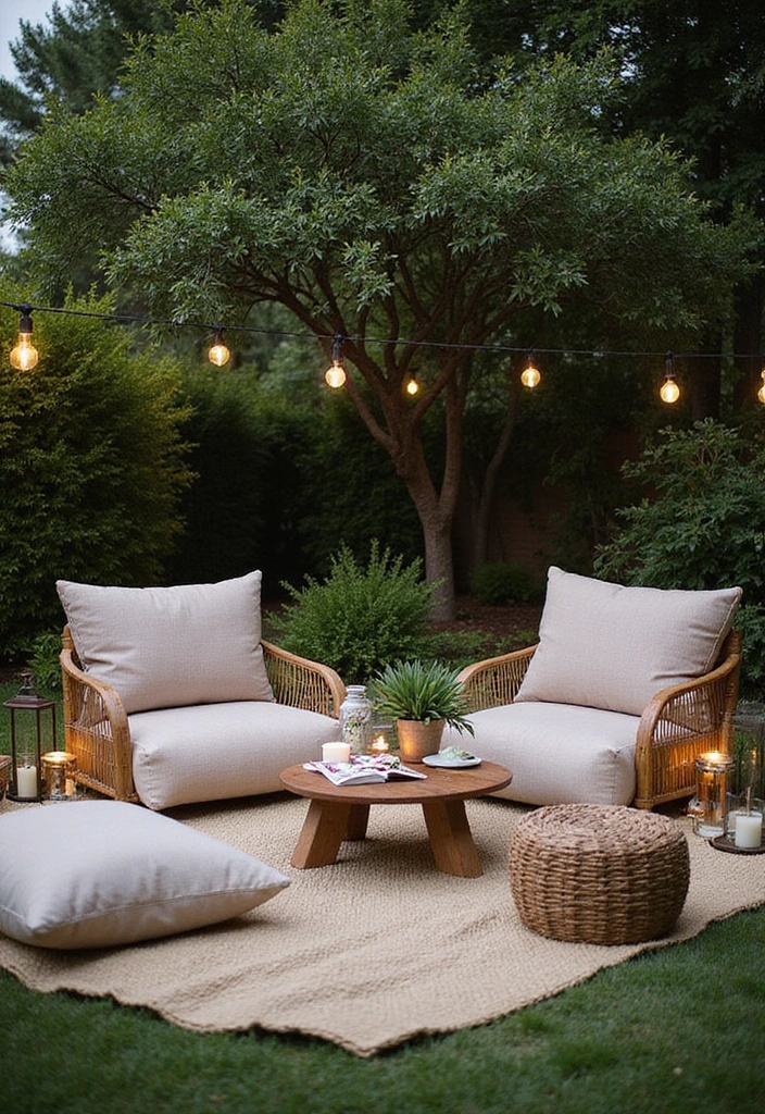 26 Garden Party Aesthetic Inspirations for a Picture-Perfect Celebration - 2. Cozy Seating Arrangements
