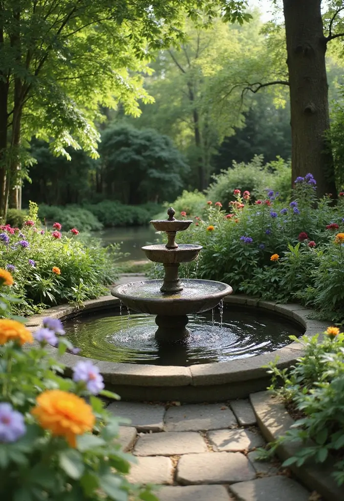 26 Garden Party Aesthetic Inspirations for a Picture-Perfect Celebration - 23. Incorporating Water Features