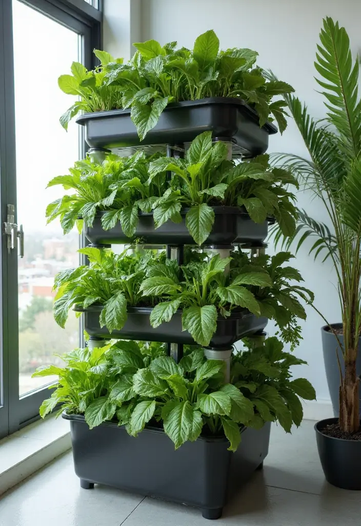 26 Home Garden Ideas for Beginners and Experts - 16. Try Vertical Hydroponics