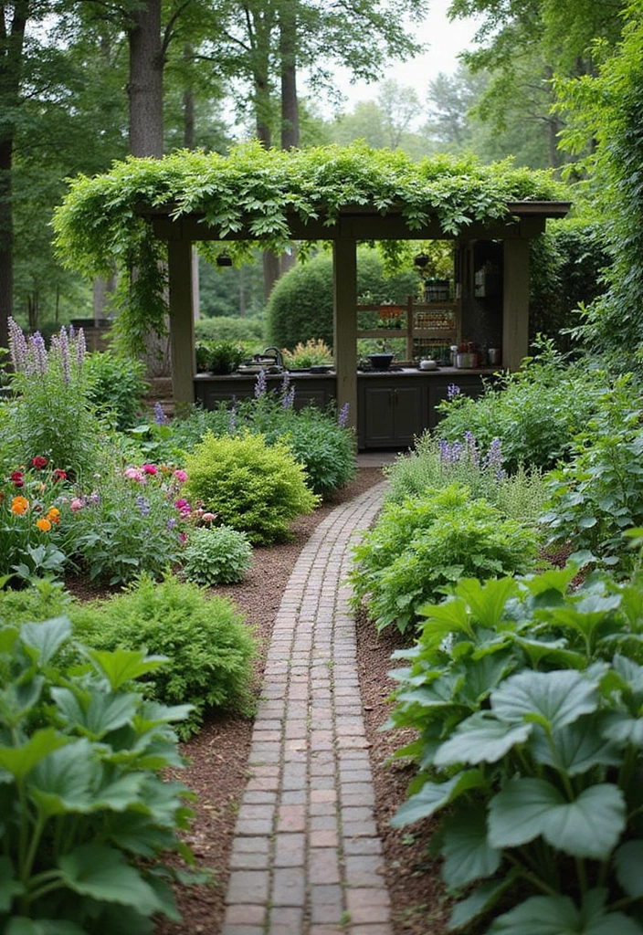 26 Kitchen Garden Ideas for Fresh Flavors at Your Fingertips - 16. Outdoor Kitchen Garden