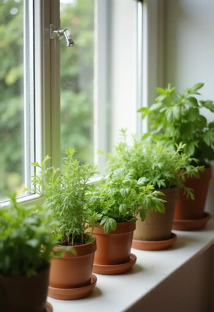 26 Kitchen Garden Ideas for Fresh Flavors at Your Fingertips - 3. Windowsill Garden