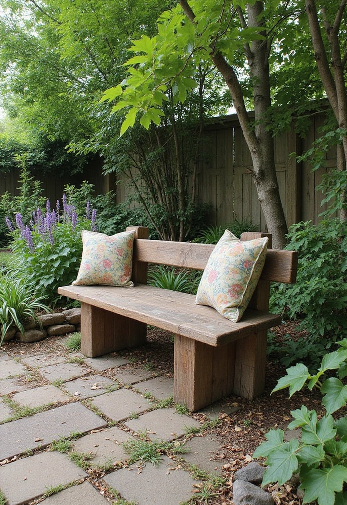 26 Small Garden DIY Ideas to Transform Your Compact Space - 17. DIY Garden Bench