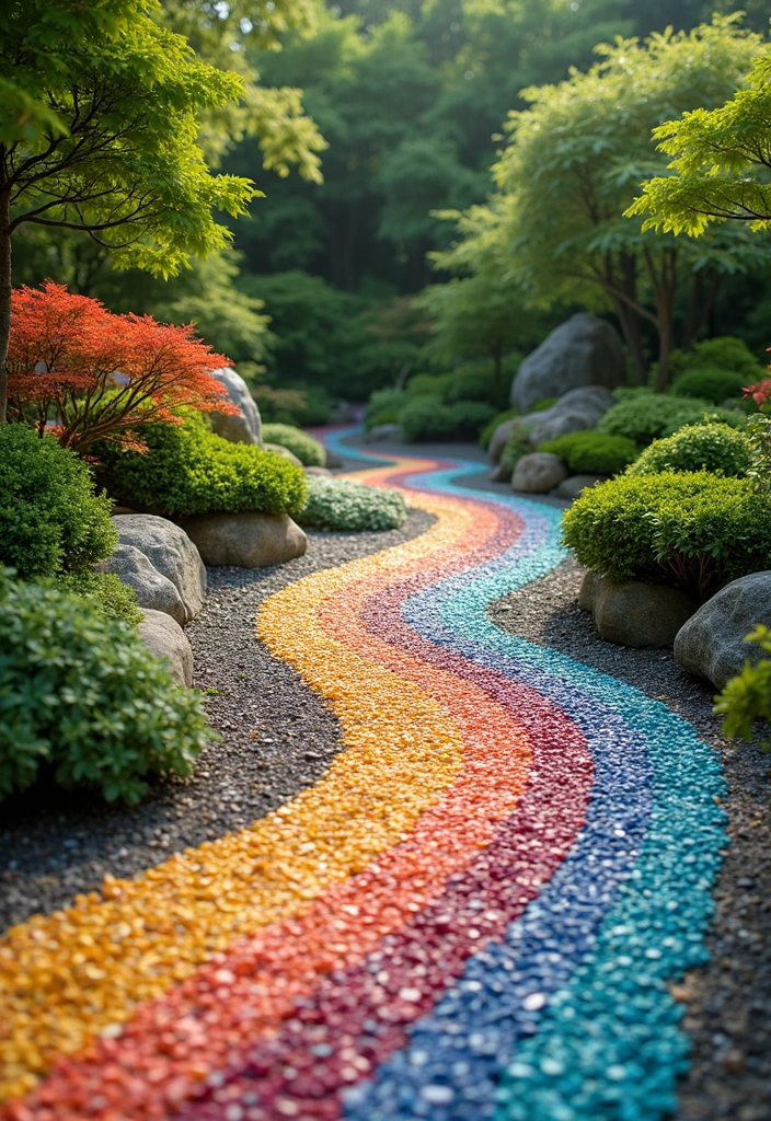 26 Small Japanese Garden Ideas for Compact Outdoor Spaces - 21. Colorful Pathways