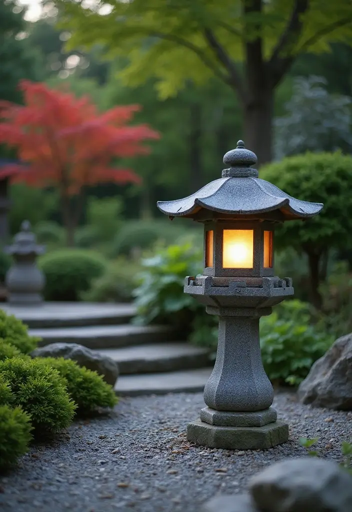 26 Small Japanese Garden Ideas for Compact Outdoor Spaces - 6. Stone Lanterns