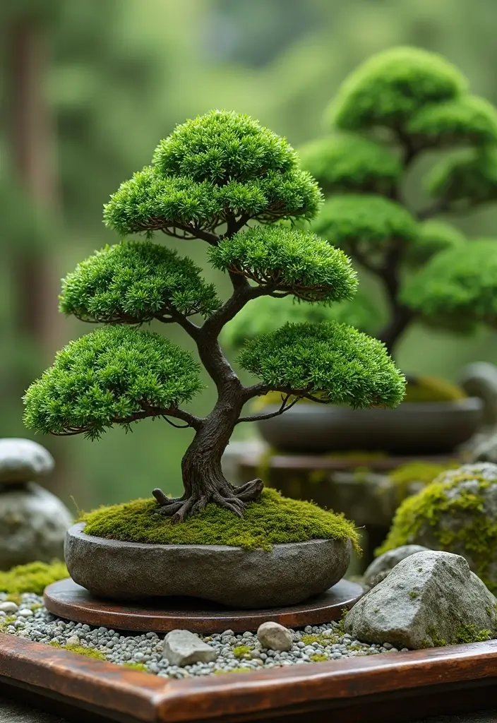 26 Small Japanese Garden Ideas for Compact Outdoor Spaces - 7. Pruned Bonsai Trees