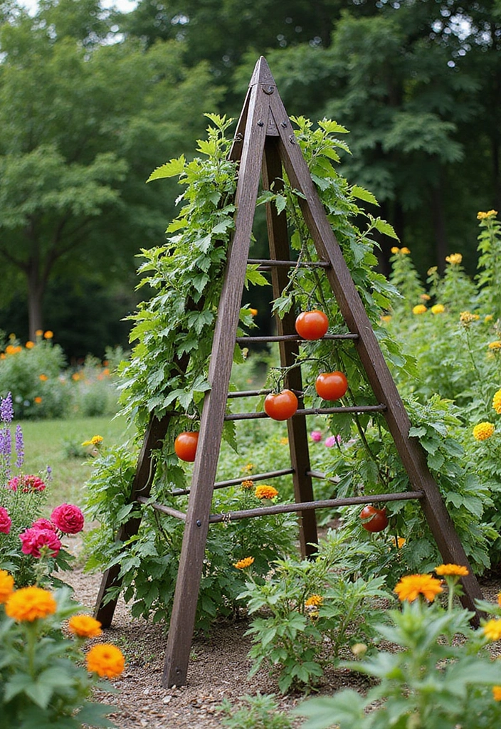 27 Creative Garden Trellis Ideas to Support Your Plants - 16. Pyramid Trellis