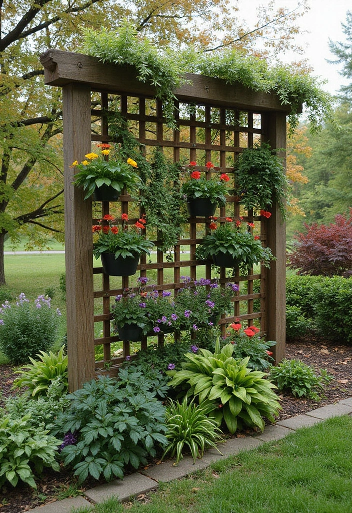 27 Creative Garden Trellis Ideas to Support Your Plants - 17. Trellis with Seasonal Plants